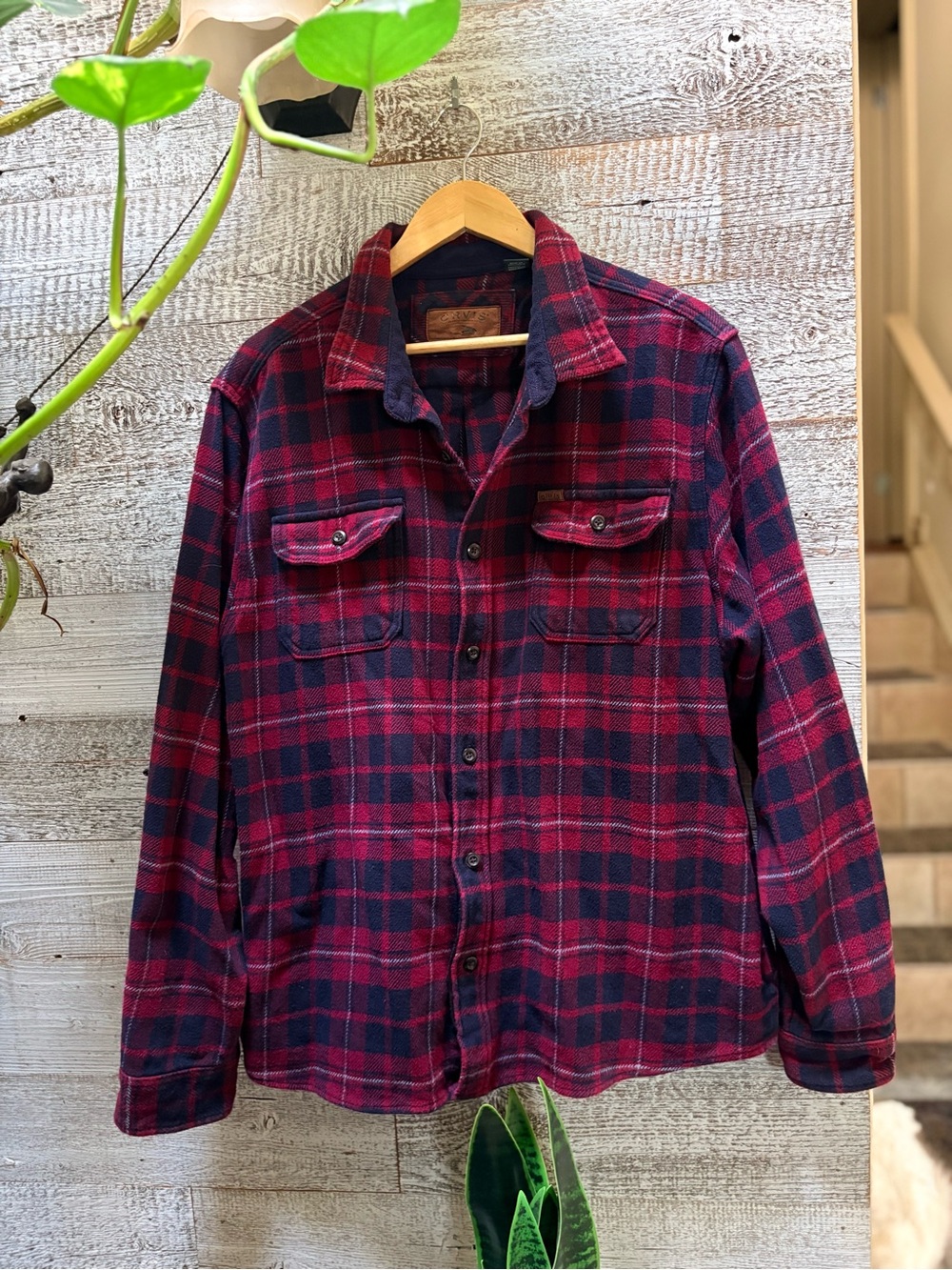 Orvis | Thick Flannel Lumberjack Button-Up Shirt - Men's XXL, Red/Navy Plaid